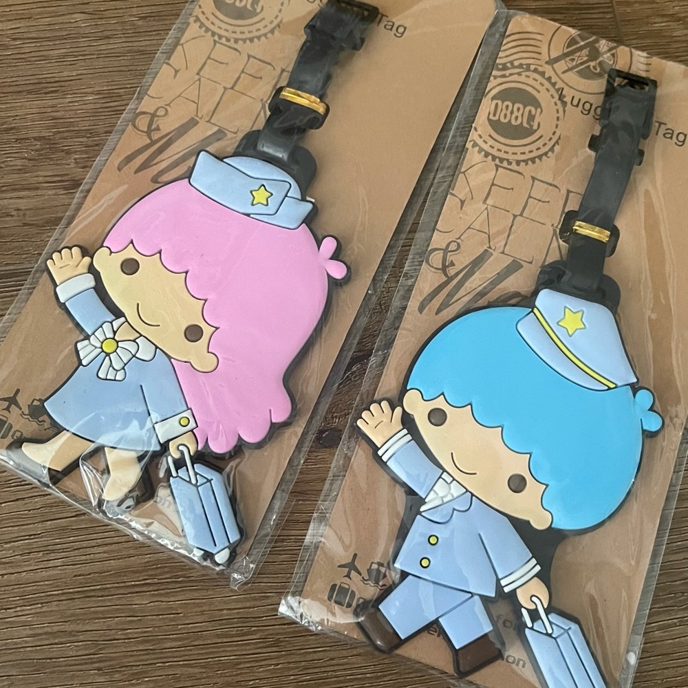 One Left! LITTLE TWIN STARS-2 Piece Set NWOT Luggage Tags - Picture 14 of 14
